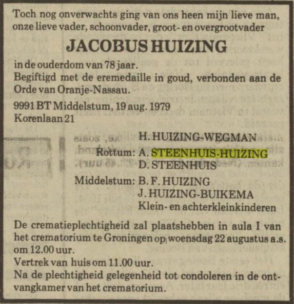 jacobus huizing in 1979.
